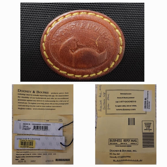 DOONEY & BOURKE Black Canvas and Leather Crossbody with COA - Picture 8 of 11